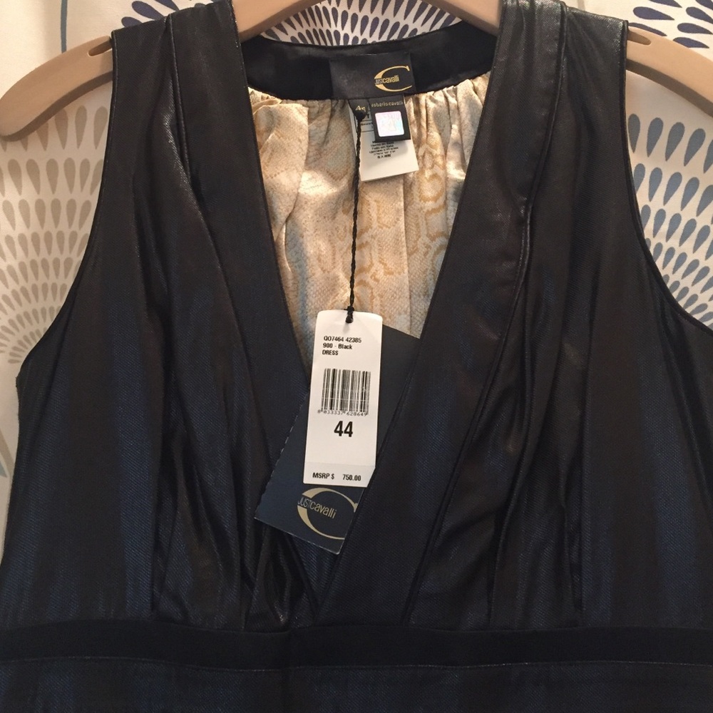 Just Cavalli Black Shine Dress Sz 44 (8)